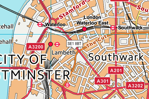 SE1 8BT map - OS VectorMap District (Ordnance Survey)