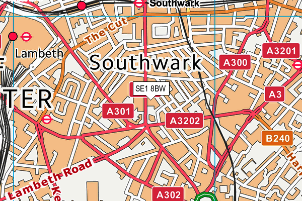 SE1 8BW map - OS VectorMap District (Ordnance Survey)