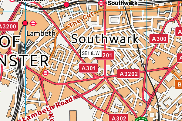 SE1 8JW map - OS VectorMap District (Ordnance Survey)