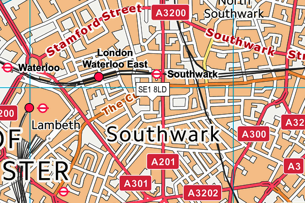 SE1 8LD map - OS VectorMap District (Ordnance Survey)