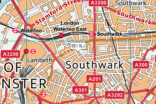 SE1 8LJ map - OS VectorMap District (Ordnance Survey)