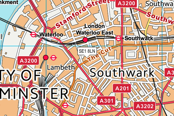 SE1 8LN map - OS VectorMap District (Ordnance Survey)