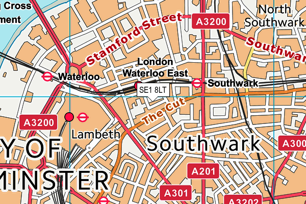 SE1 8LT map - OS VectorMap District (Ordnance Survey)