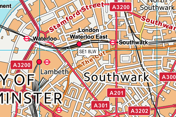 SE1 8LW map - OS VectorMap District (Ordnance Survey)