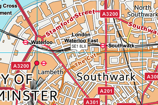 SE1 8LX map - OS VectorMap District (Ordnance Survey)