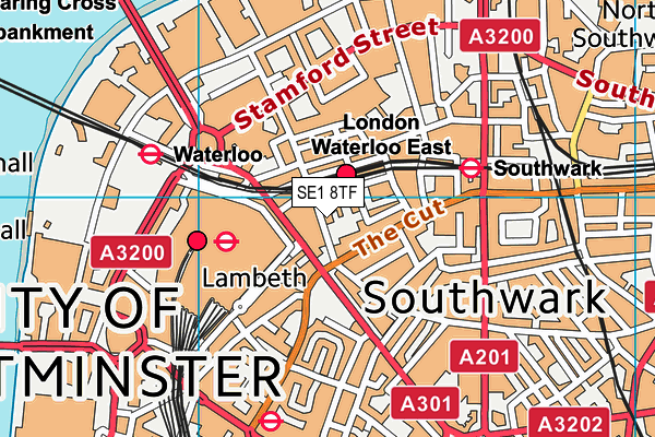 SE1 8TF map - OS VectorMap District (Ordnance Survey)