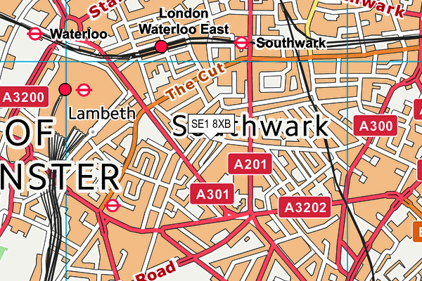 SE1 8XB map - OS VectorMap District (Ordnance Survey)