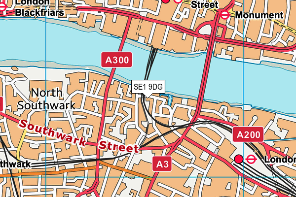 SE1 9DG map - OS VectorMap District (Ordnance Survey)