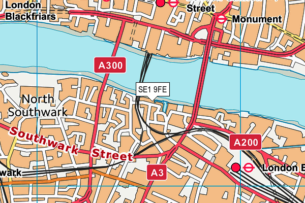 SE1 9FE map - OS VectorMap District (Ordnance Survey)