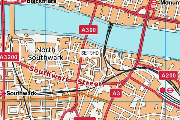 SE1 9HD map - OS VectorMap District (Ordnance Survey)