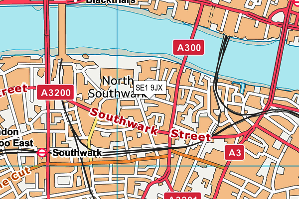 SE1 9JX map - OS VectorMap District (Ordnance Survey)