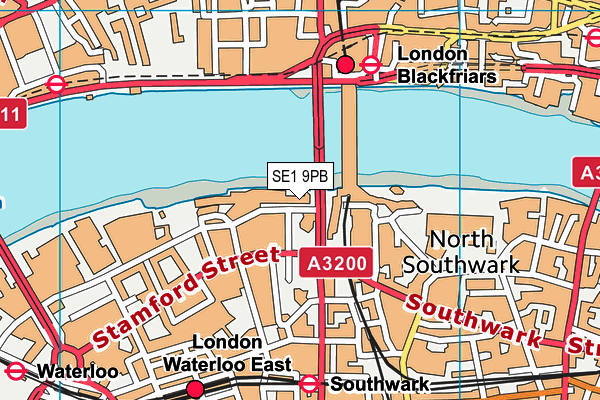 SE1 9PB map - OS VectorMap District (Ordnance Survey)