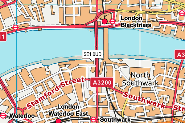 SE1 9UD map - OS VectorMap District (Ordnance Survey)