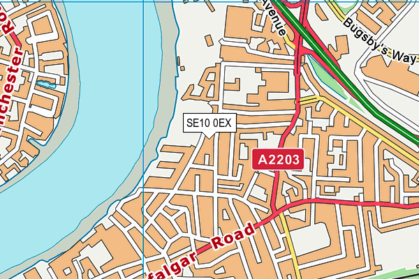 SE10 0EX map - OS VectorMap District (Ordnance Survey)