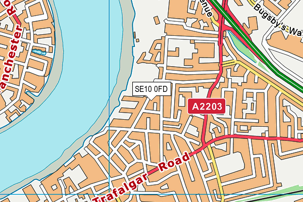 SE10 0FD map - OS VectorMap District (Ordnance Survey)