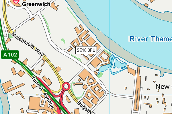 SE10 0FU map - OS VectorMap District (Ordnance Survey)