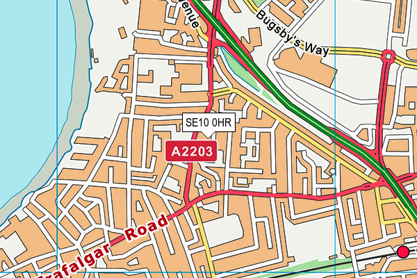 SE10 0HR map - OS VectorMap District (Ordnance Survey)