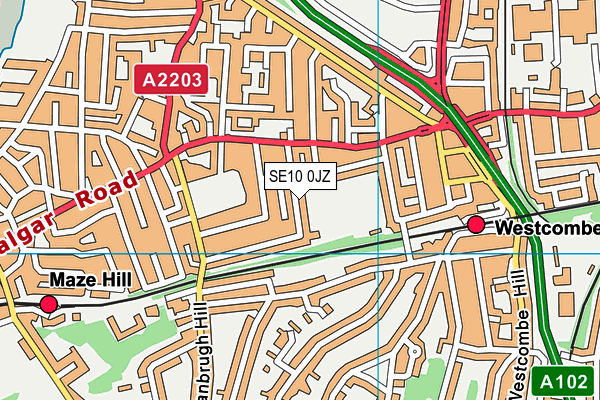 SE10 0JZ map - OS VectorMap District (Ordnance Survey)
