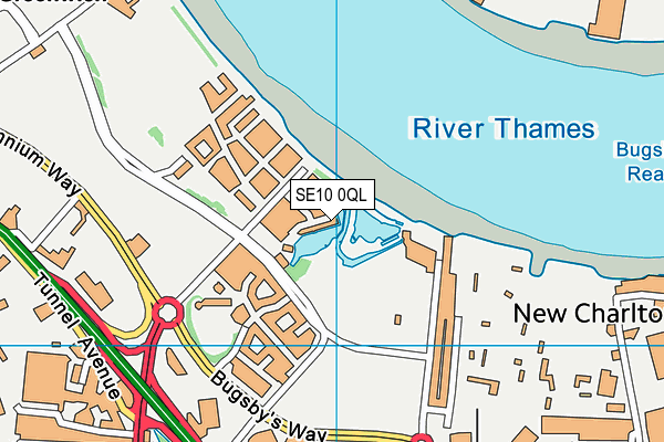 SE10 0QL map - OS VectorMap District (Ordnance Survey)