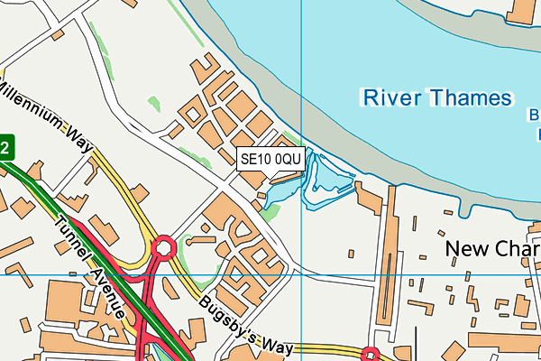 SE10 0QU map - OS VectorMap District (Ordnance Survey)