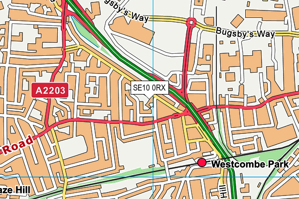 SE10 0RX map - OS VectorMap District (Ordnance Survey)