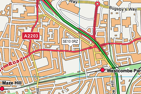 SE10 0RZ map - OS VectorMap District (Ordnance Survey)