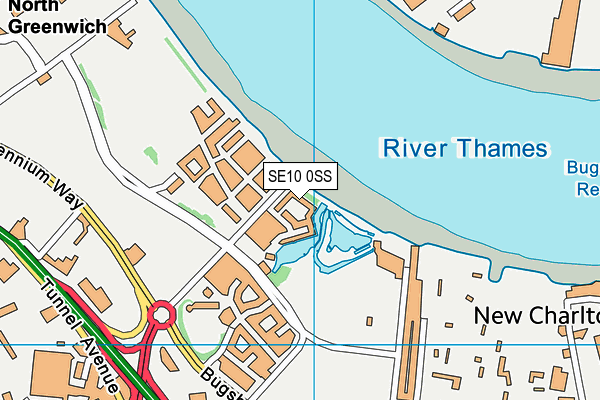 SE10 0SS map - OS VectorMap District (Ordnance Survey)