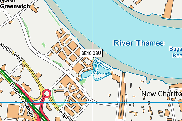 SE10 0SU map - OS VectorMap District (Ordnance Survey)