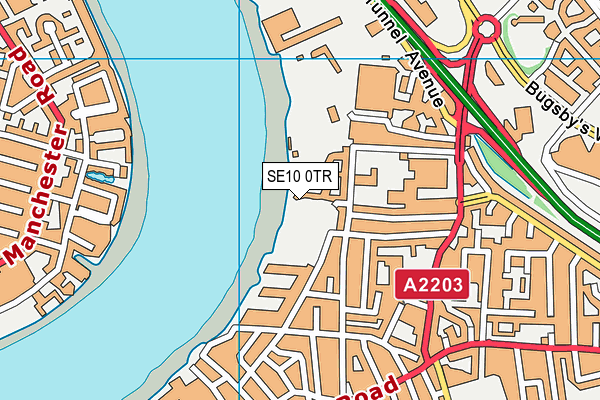 SE10 0TR map - OS VectorMap District (Ordnance Survey)