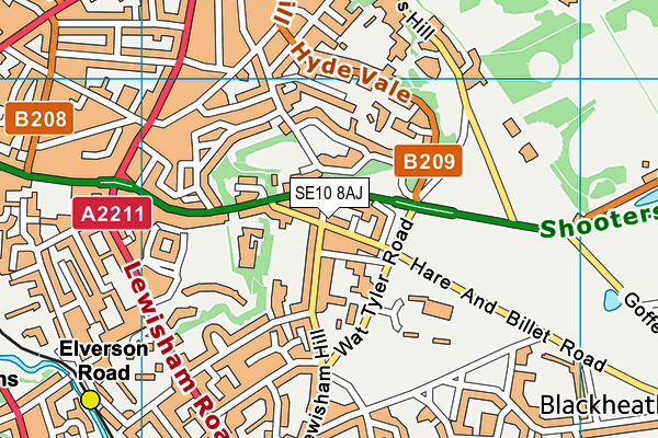 SE10 8AJ map - OS VectorMap District (Ordnance Survey)