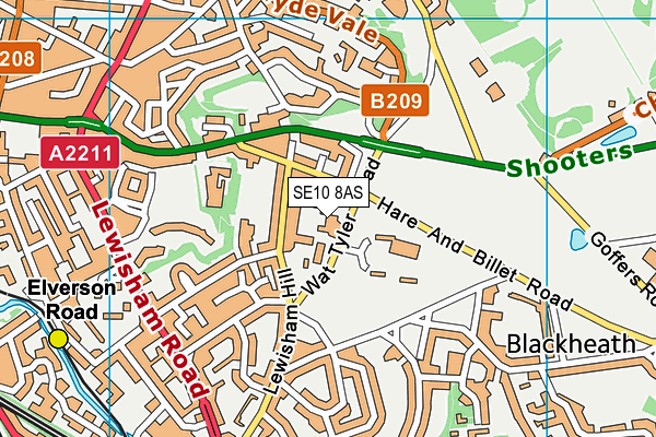 SE10 8AS map - OS VectorMap District (Ordnance Survey)