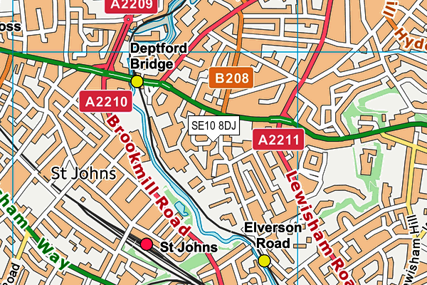 SE10 8DJ map - OS VectorMap District (Ordnance Survey)