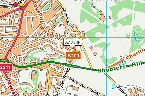 SE10 8HP map - OS VectorMap District (Ordnance Survey)