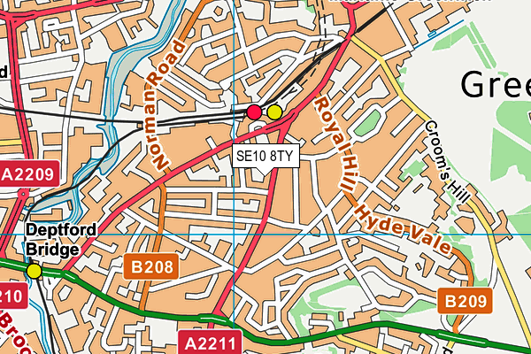 SE10 8TY map - OS VectorMap District (Ordnance Survey)