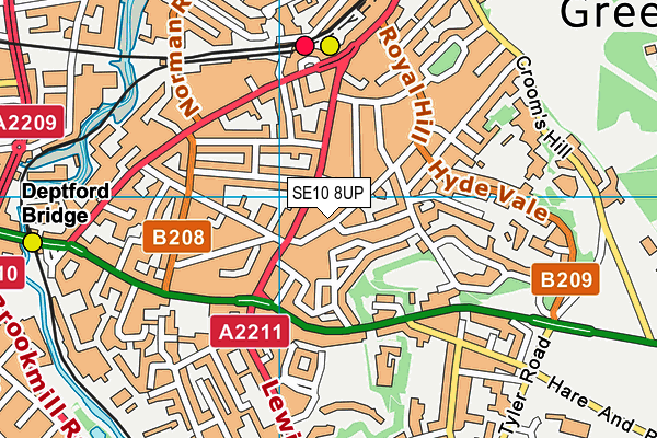 SE10 8UP map - OS VectorMap District (Ordnance Survey)