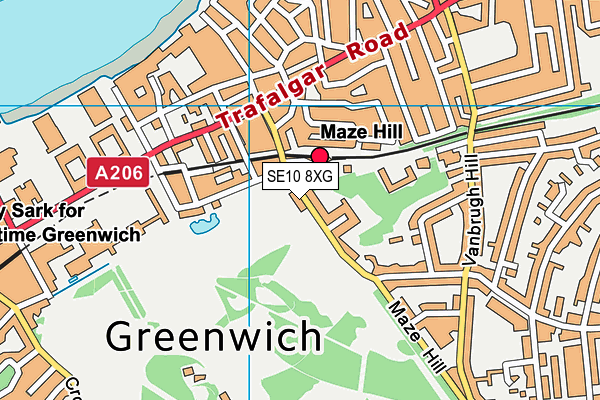 SE10 8XG map - OS VectorMap District (Ordnance Survey)