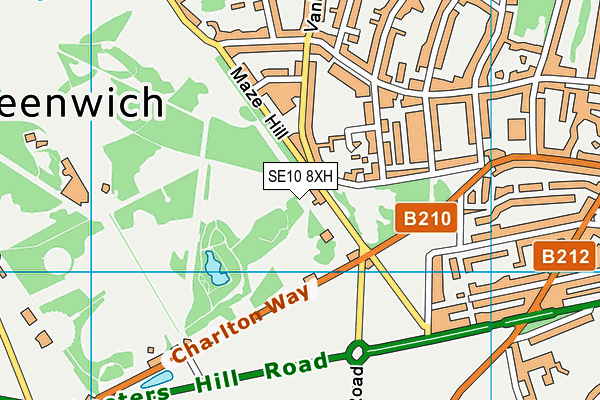 SE10 8XH map - OS VectorMap District (Ordnance Survey)