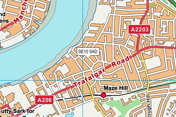 SE10 9AD map - OS VectorMap District (Ordnance Survey)