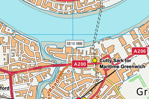 SE10 9BB map - OS VectorMap District (Ordnance Survey)