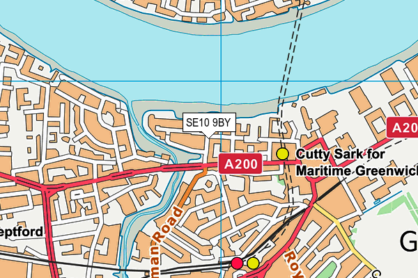 SE10 9BY map - OS VectorMap District (Ordnance Survey)