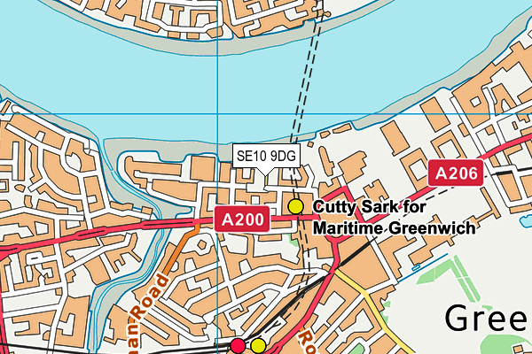 SE10 9DG map - OS VectorMap District (Ordnance Survey)