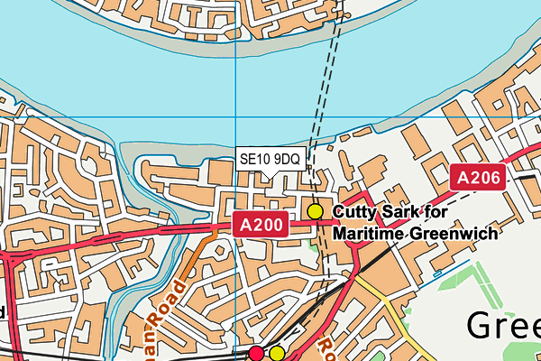 SE10 9DQ map - OS VectorMap District (Ordnance Survey)
