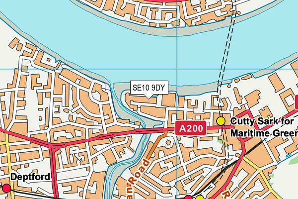 SE10 9DY map - OS VectorMap District (Ordnance Survey)