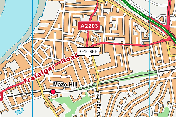 SE10 9EF map - OS VectorMap District (Ordnance Survey)