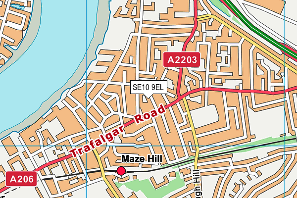 SE10 9EL map - OS VectorMap District (Ordnance Survey)