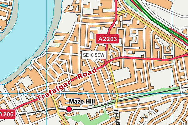 SE10 9EW map - OS VectorMap District (Ordnance Survey)