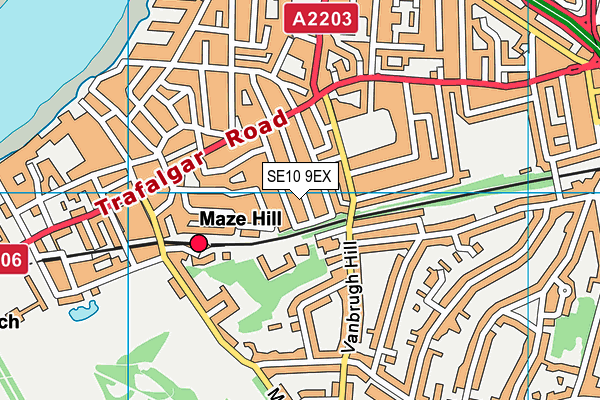 SE10 9EX map - OS VectorMap District (Ordnance Survey)