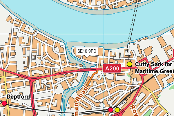 SE10 9FD map - OS VectorMap District (Ordnance Survey)