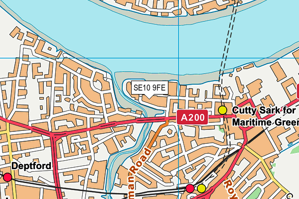 SE10 9FE map - OS VectorMap District (Ordnance Survey)