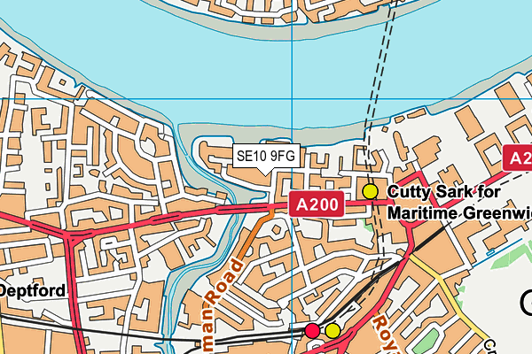 SE10 9FG map - OS VectorMap District (Ordnance Survey)